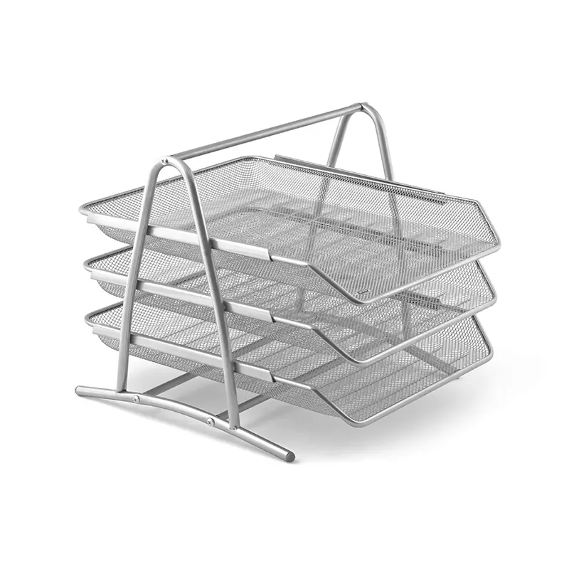 Mas 523 Perfore Metal Evrak Rafı Seti 3 Lü Silver