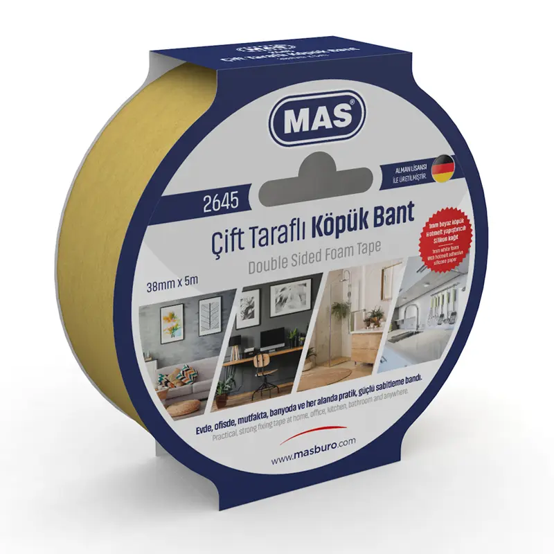 Mas 2645 Çift Taraflı Köpük Bant 38mm x 5 Metre