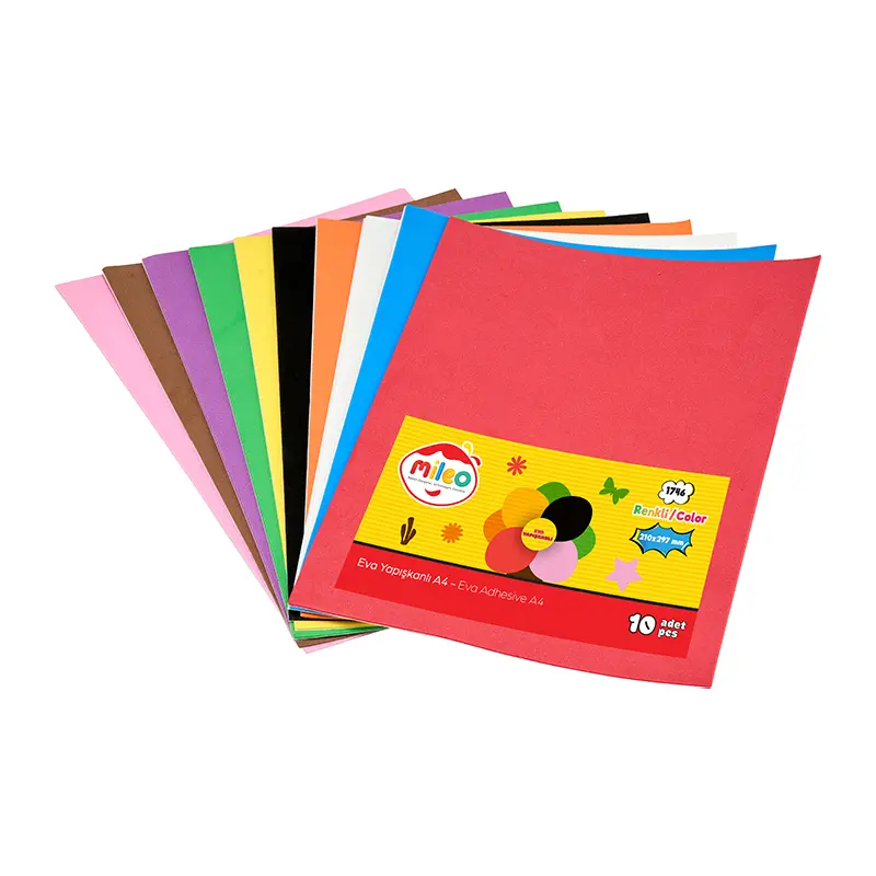 Mileo 1746 Yapışkanlı Eva 20cm x 30cm 10 Lu Karışık Renk