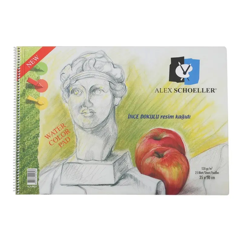 Alex Schoeller 833 Spiralli Resim Defteri 15 Yaprak 120 Gr. 35x50cm