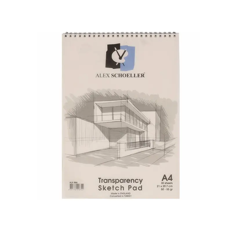 Alex Schoeller ALX-864 Spiralli Aydınger Eskiz Defter 30 Yaprak 50/55 Gr. A4