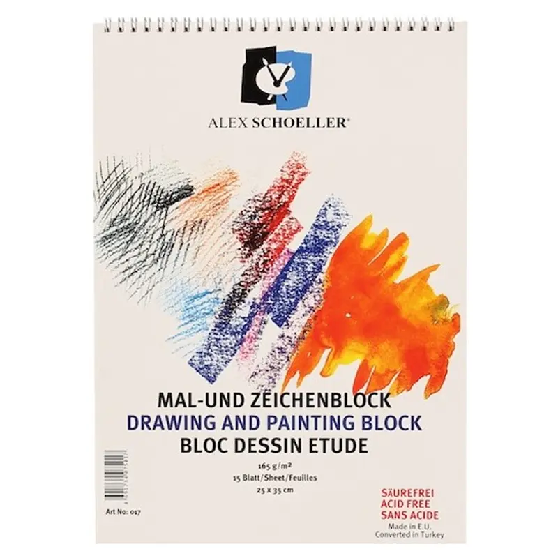 Alex Schoeller Spiralli Teknik Resim Defteri 15 Yaprak 165 Gr. 25x35cm