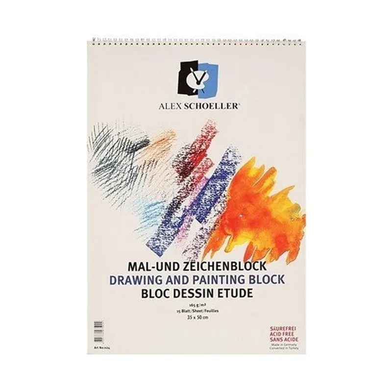Alex Schoeller ALX-0787 Resim Defteri Spiralli 35x50 Cm 120 Gr 40 Yaprak