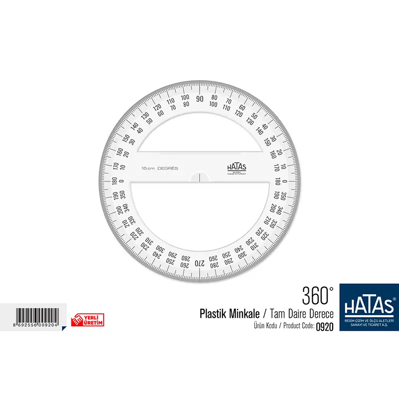 Hatas 0920 Plastik Minkale 360 Derece 15cm x 20 Li Kutu