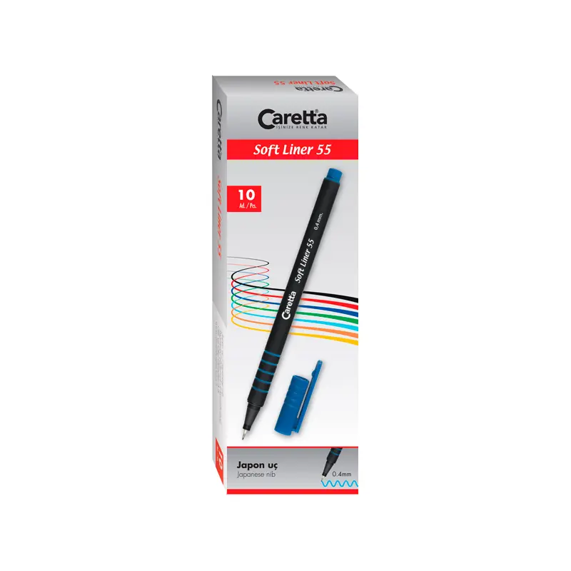 Caretta 55/06 Softliner Keçeli Kalem Turkuaz 0.4mm x 10 Lu Kutu