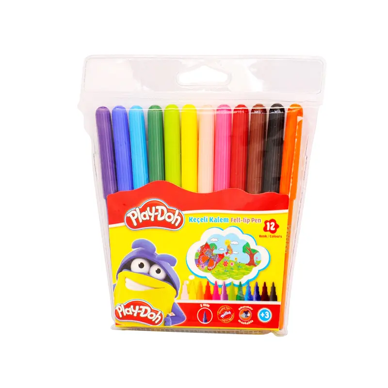 Play-Doh KE005 Pvc Paket Keçeli Kalem 2.0mm 12 Renk