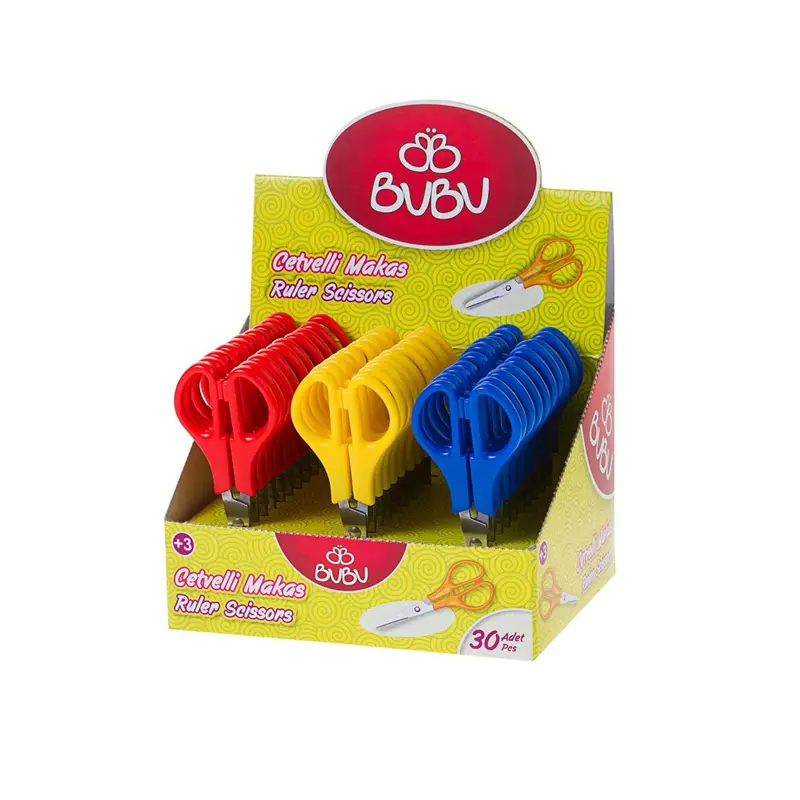 Bu-Bu MK0002 Cetvelli Makas x 30 Lu Stand