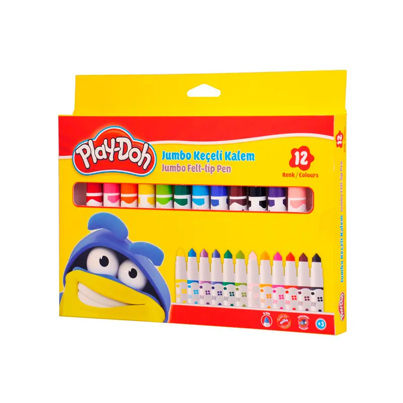 Play-Doh KE010 Jumbo Keçeli Boya Kalemi 12 Renk