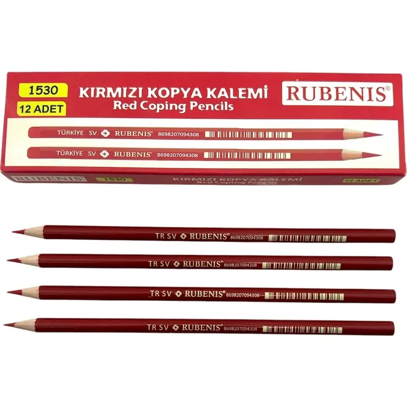Rubenis 1530 Lüks Kopya Kalemi Kırmızı x 12 Li Kutu