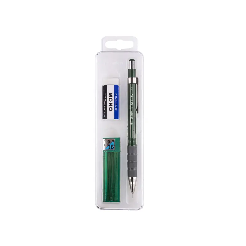 Tombow SH-300 Okul Seti Versatil Kalem + Silgi + Min 0.5mm Koyu Yeşil