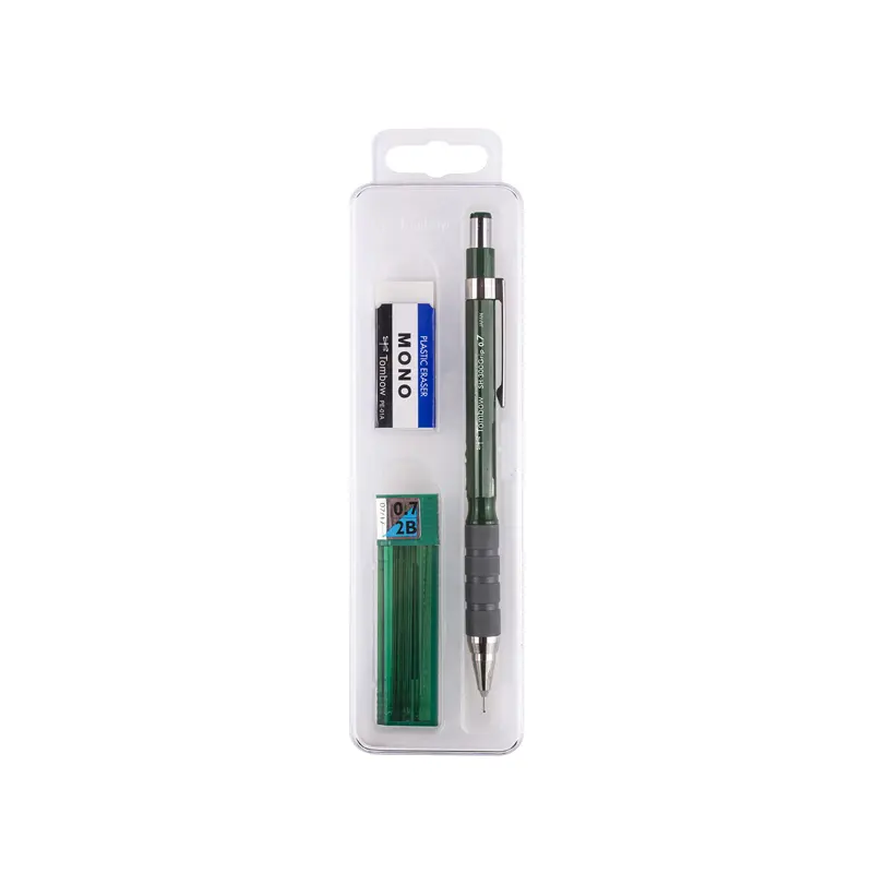 Tombow SH-300 Okul Seti Versatil Kalem + Silgi + Min 0.7mm Koyu Yeşil