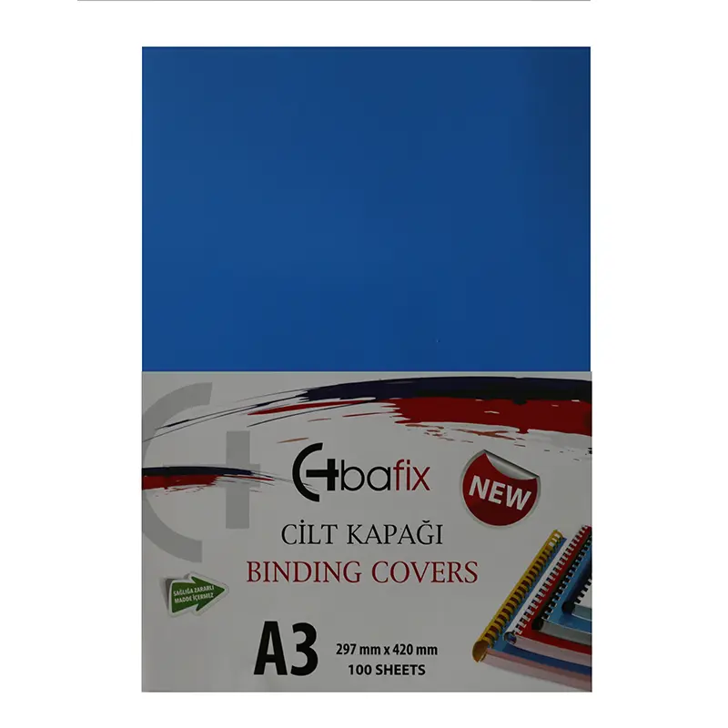 Bafix Plastik Cilt Kapağı Opak Mavi 160 Micron A3 x 100 Lü Paket