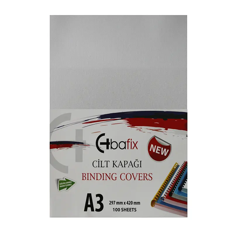 Bafix Plastik Cilt Kapağı Opak Beyaz 160 Micron A3 x 100 Lü Paket
