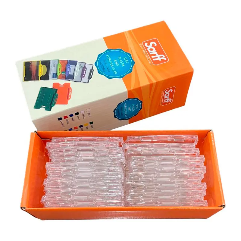 Sarff 15323036 Muhafaza Yatay Çift Hazneli Kart Kabı Şeffaf x 25 Li Kutu