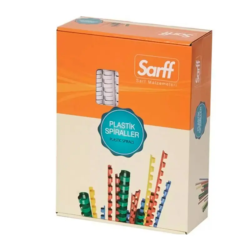 Sarff 15202051 Spiral Plastik 195 Sayfa 20mm Beyaz x 100 Lü Kutu