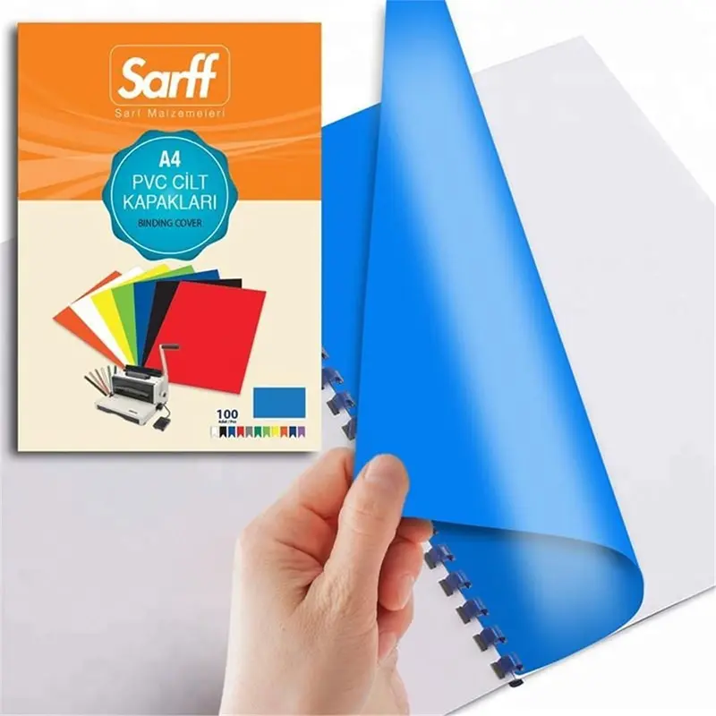 Sarff 15201103 Plastik Cilt Kapağı Opak Mavi 450 Micron A4 x 50 Li Paket