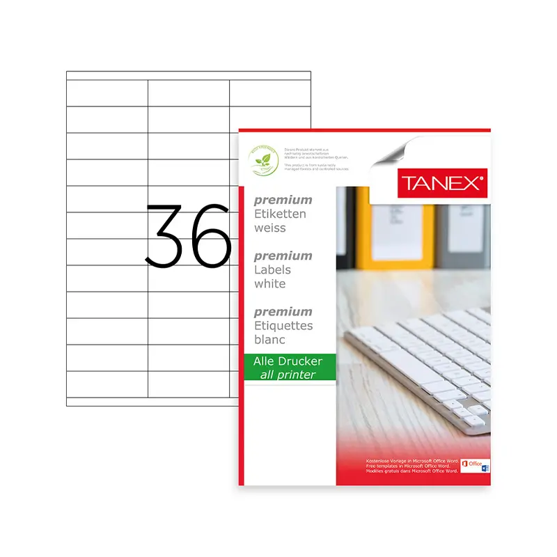 Tanex TW-2433 Lazer Etiket 70x23mm 100 Yaprak