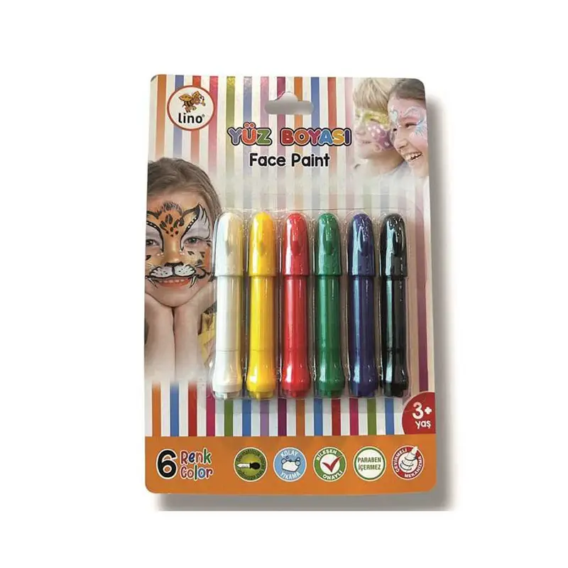 Lino Ln-905 Yıkanabilir Yüz Boyası 6 Renk Blister