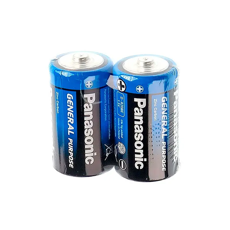 Panasonic R20BE/2PS Çinko Karbon Büyük (D) Boy Pil x 24 Lü Paket