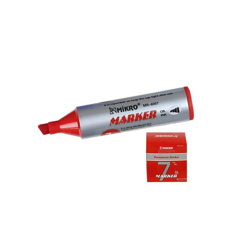 Mikro MR-6007 Jumbo Permanent Markör 7.0mm Kırmızı 12 Li Kutu
