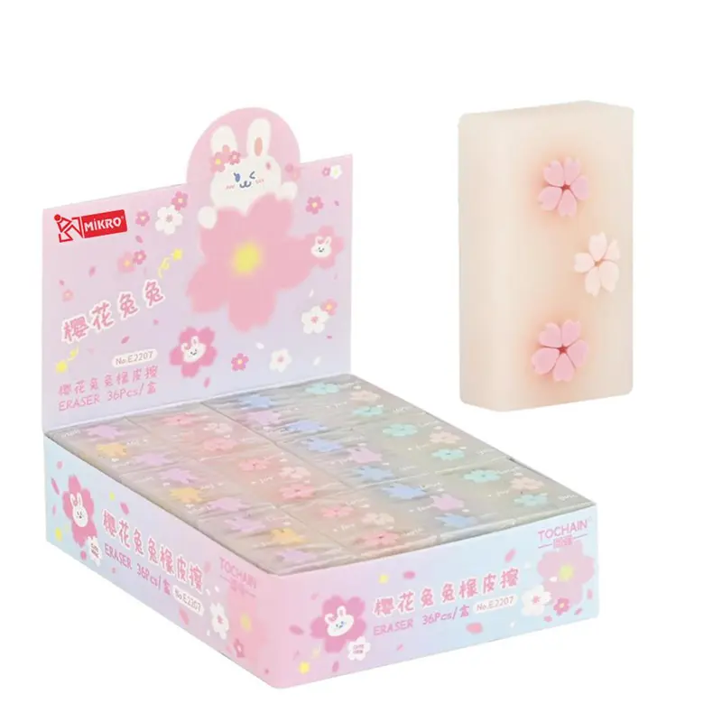 Mikro E2207 Sakura Cuta Bunnyeco Pvc Silgi 36 Lı Paket