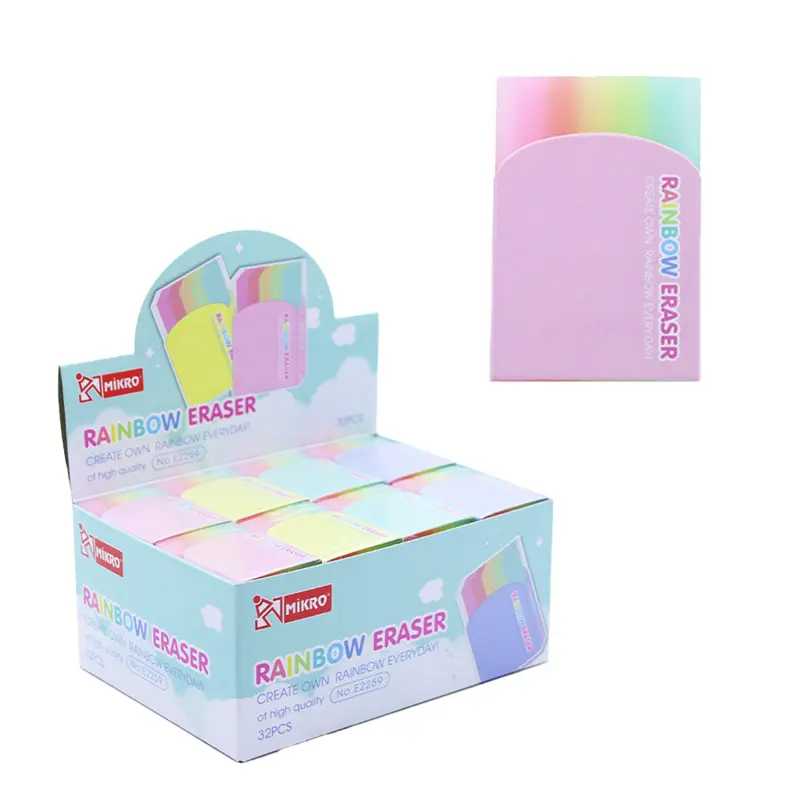 Mikro E2259 Rainbow Pvc Silgi 32 Li Paket