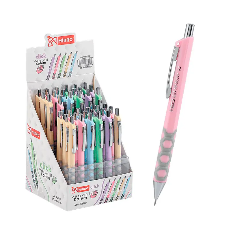 Mikro MP9001P Pastel Renkler Versatil Kalem 0.7mm 36 Lı Stand