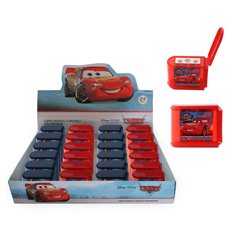 Otto 44688 3 Bıçaklı Hazenli Cars Kalemtraş 24 Lü Paket