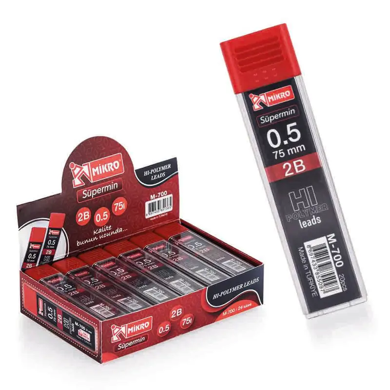 Mikro M-700 Kalem Ucu (Min) 75mm 2B 0.5mm 20 Li Tüp x 24 Lü Kutu