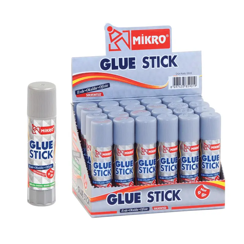 Mikro GS-9 Solventsiz Stick Yapıştırıcı 9 Gr. 24 Lü Kutu