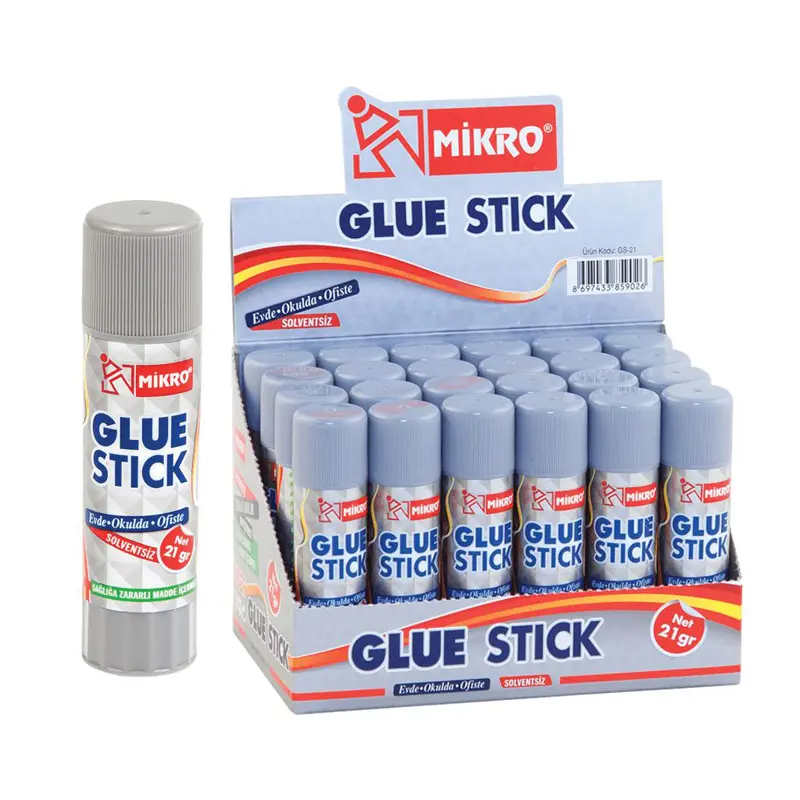 Mikro GS-21 Solventsiz Stick Yapıştırıcı 21 Gr. 24 Lü Kutu