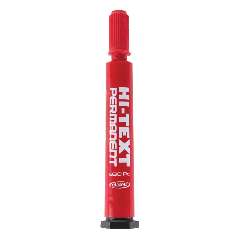 Hi-Text 830PC Permanent Markör Kesik Uçlu Kırmızı 12 Li Kutu