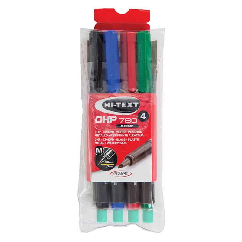 Hi-Text 780M4PVC Permanent Asetat Kalemi M Seri 4 Renk