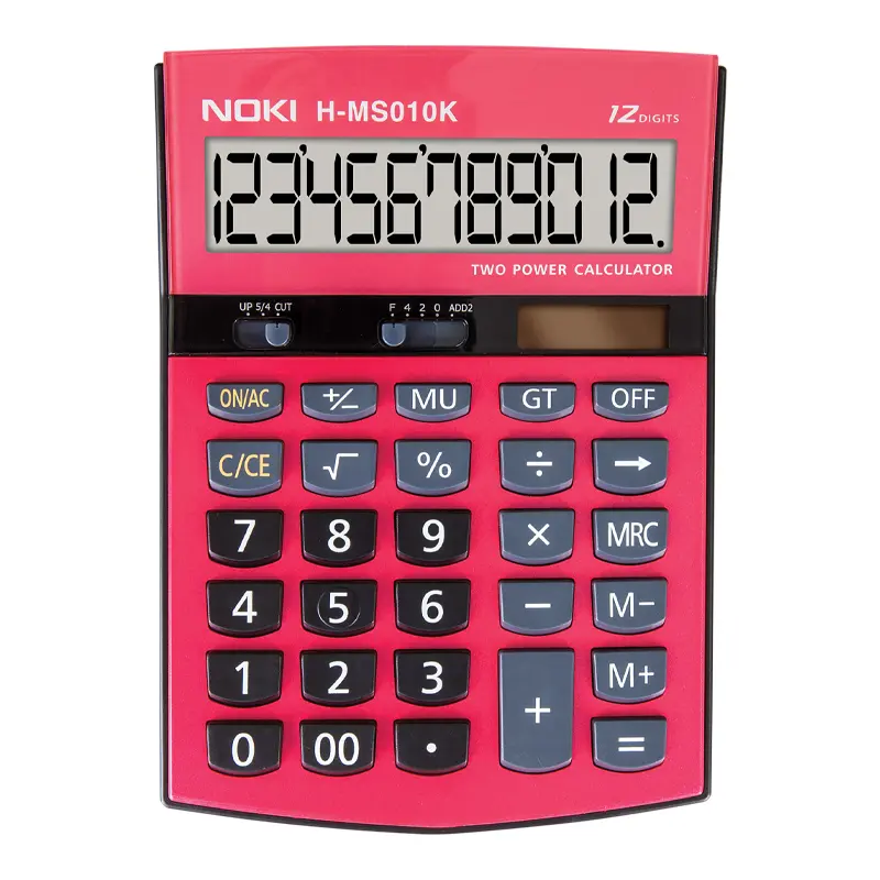 Noki H-MS010K Hesap Makinesi Kırmızı 12 Hane