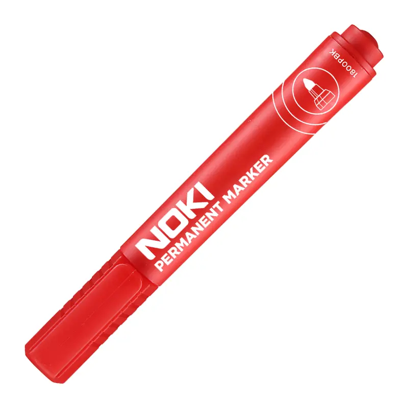 Noki 1800 Permanent Markör Yuvarlak Uç Kırmızı 12 Li Kutu