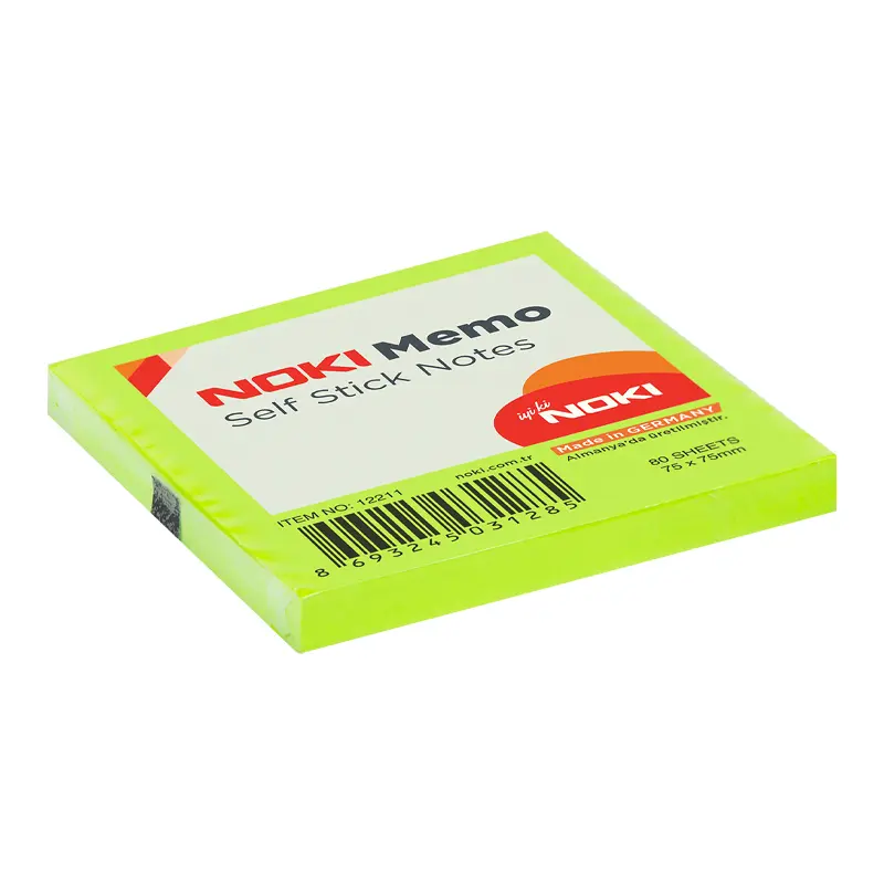 Noki 12211 Yapışkanlı Not Kağıdı 75x75mm Yeşil 12 Li Paket