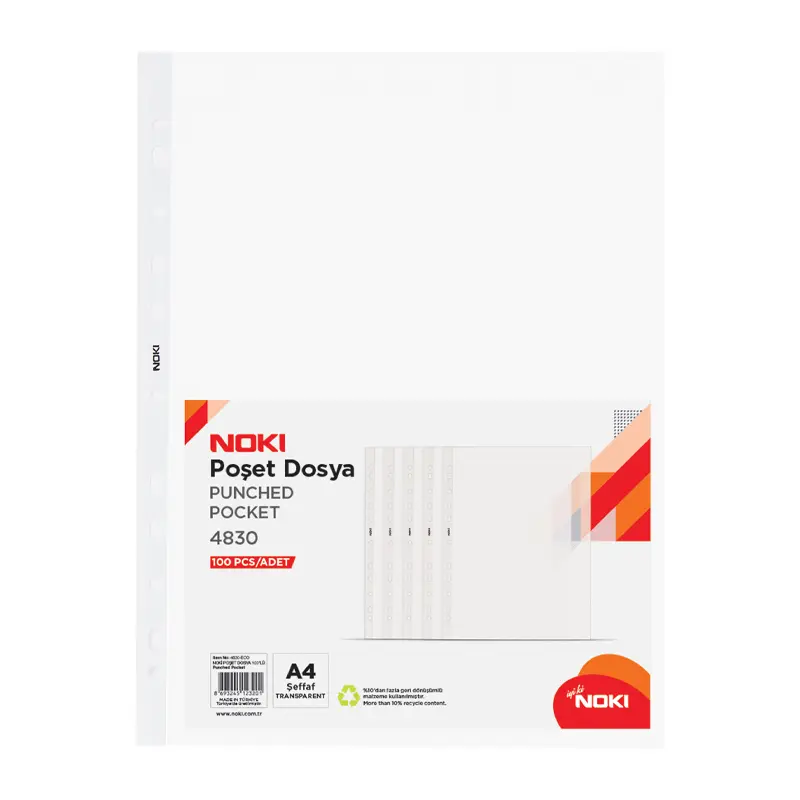 Noki 4830 Ekonomik Poşet Dosya A4 100 Lü Paket