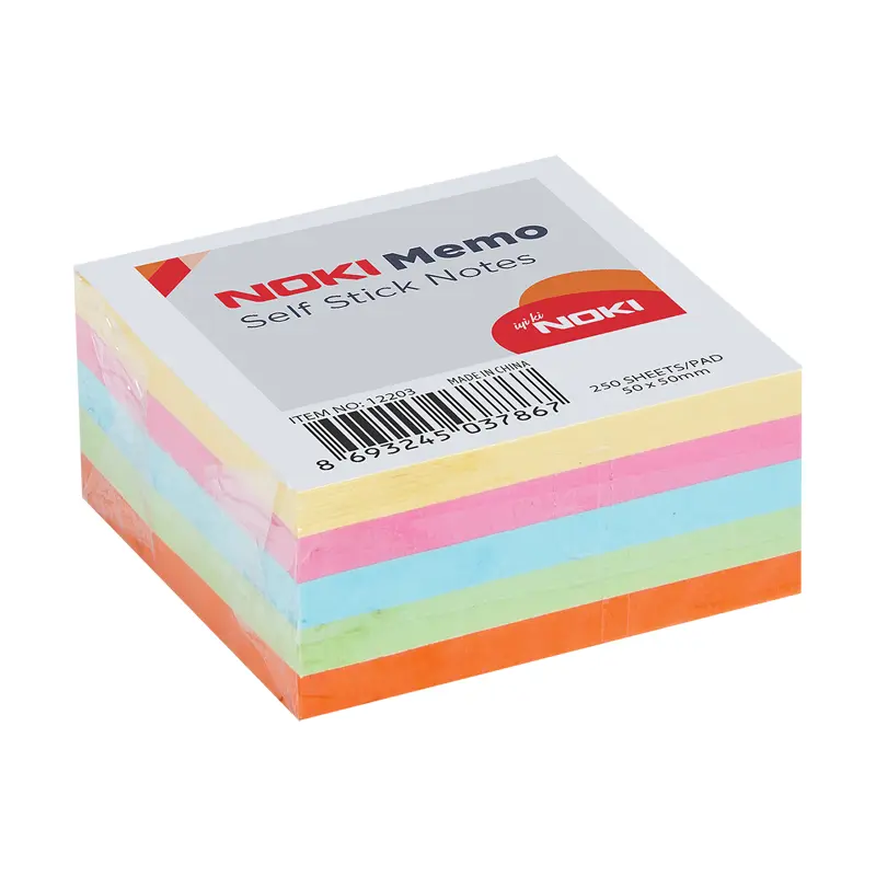 Noki 12203 Yapışkanlı Not Kağıdı 50mmx50mm Pastel Küp Blok x 12 Li Kutu