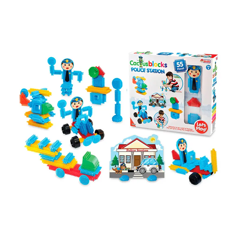 Dede 03307 Oyuncak Kaktüs Bloklar Polis İstasyonu 55 Parça