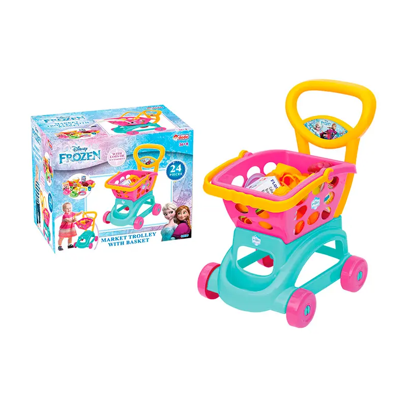 Dede 03599 Oyuncak Frozen Sepetli Market Arabası