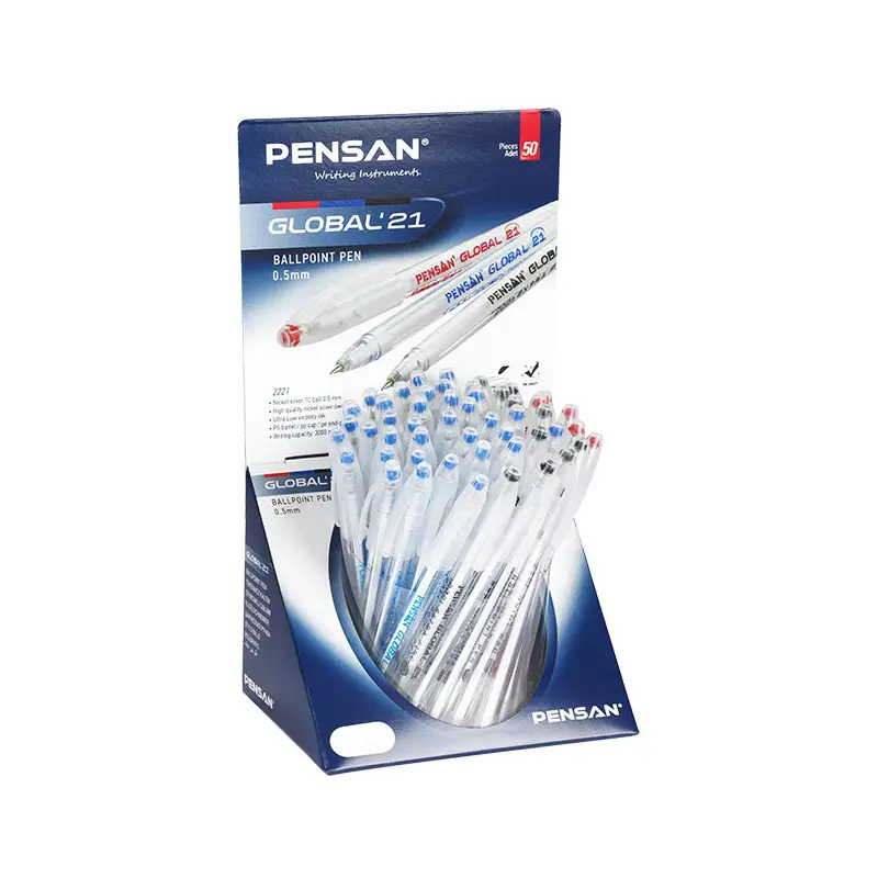 Pensan 2221 Global Tükenmez Kalem 0.5mm MSK 50 Li Stand