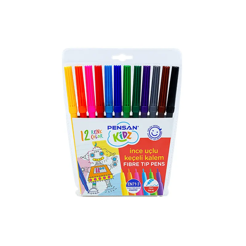 Pensan 5000 Kidz İnce Uçlu Keçeli Kalem 12 Renk