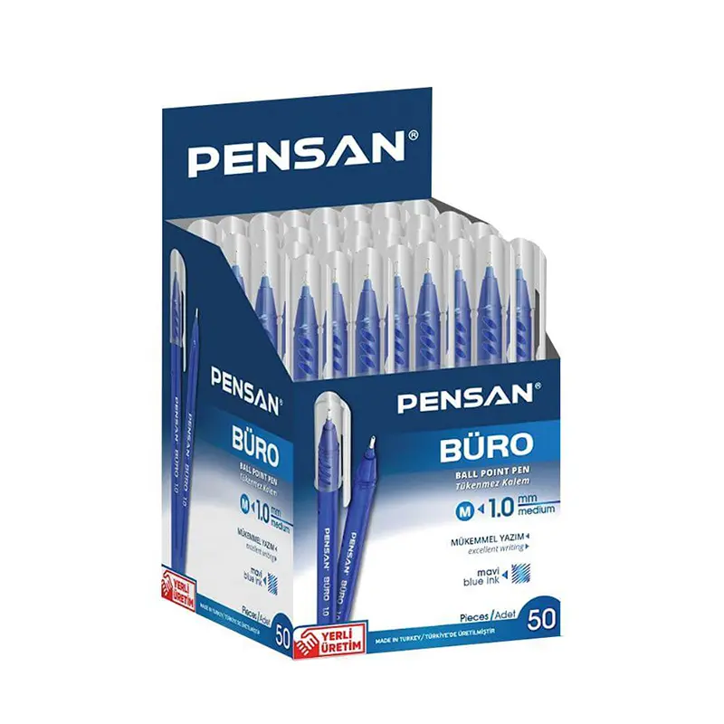 Pensan 2270 Büro Tükenmez Kalem 1.0mm Mavi x 50 Li Kutu