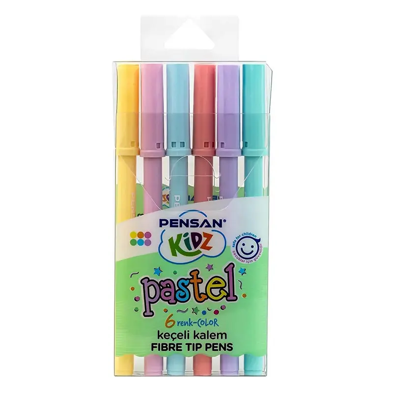Pensan Kidz Pastel Renkler Keçeli Kalem 6 Renk