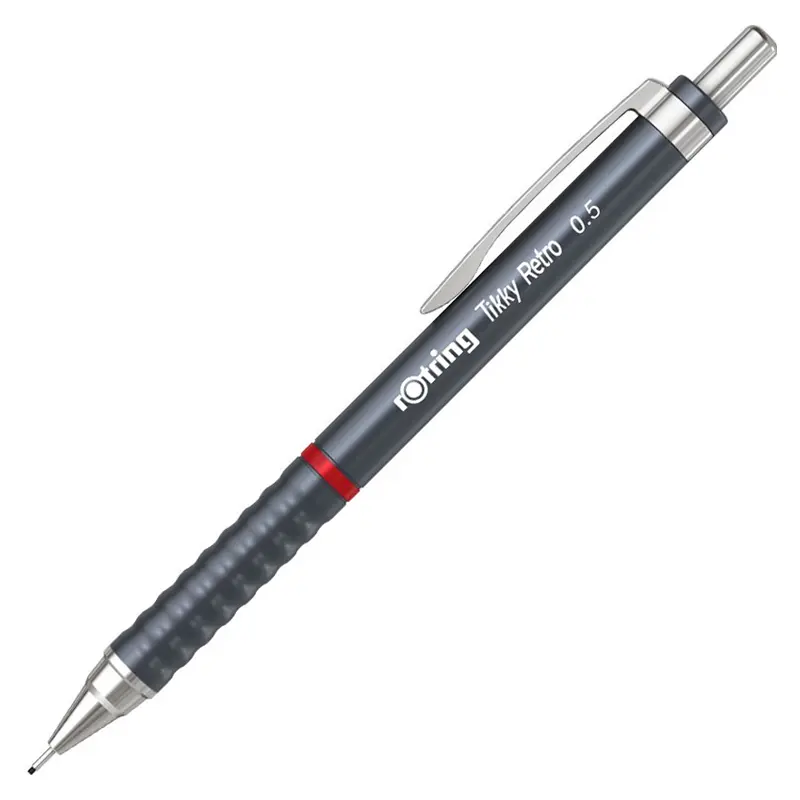 Rotring 2202567 Tikky Retro Versatil Kalem Metalik Gri 0.5mm x 12 Li Kutu