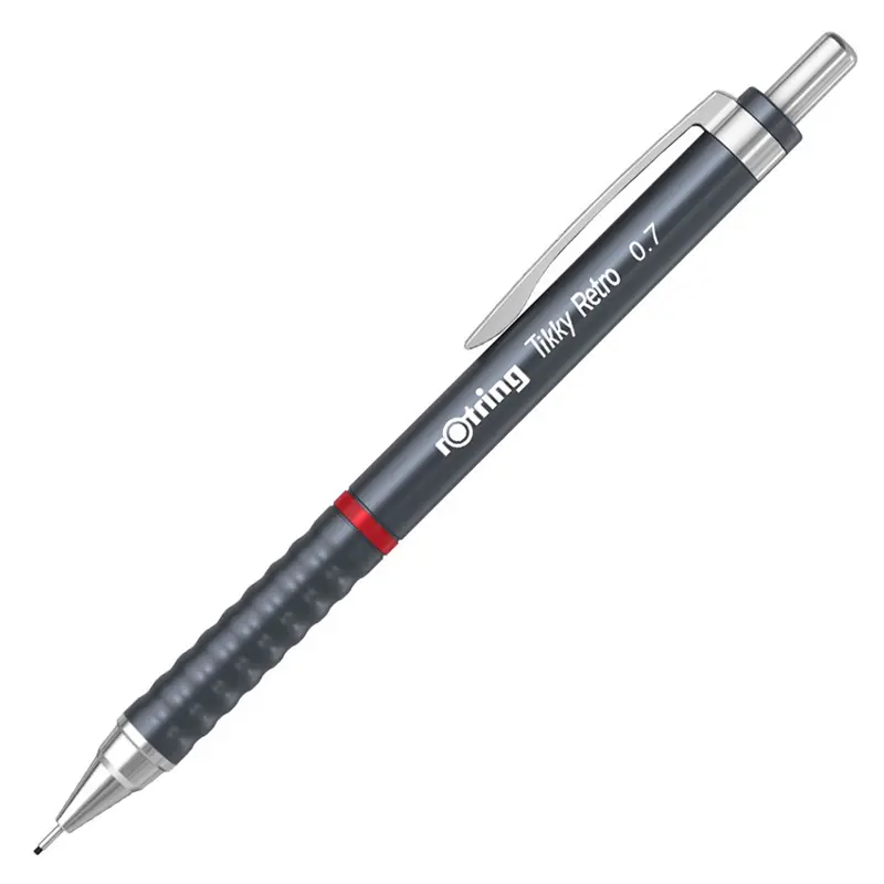 Rotring 2202570 Tikky Retro Versatil Kalem Metalik Gri 0.7mm x 12 Li Kutu