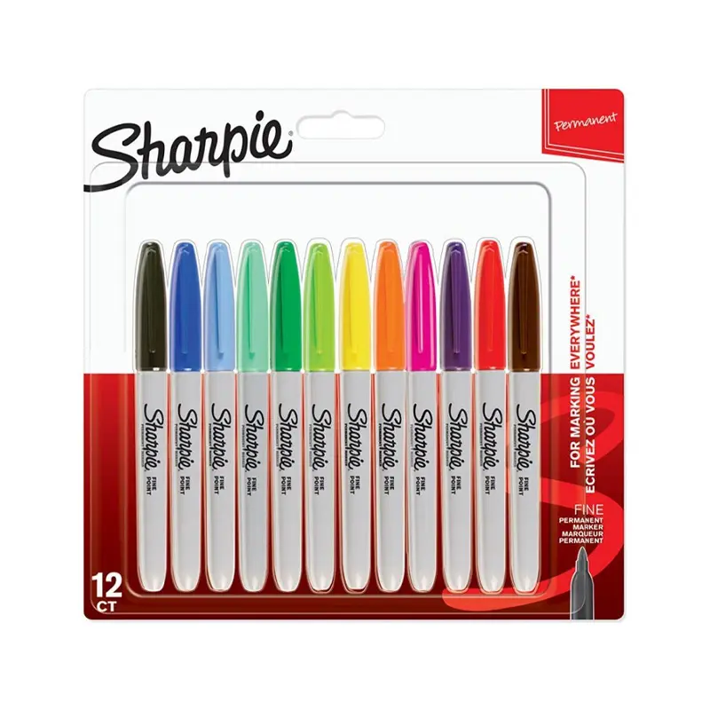 Sharpie 2065404 Permanent Fine Markör Karışık 12 Renk