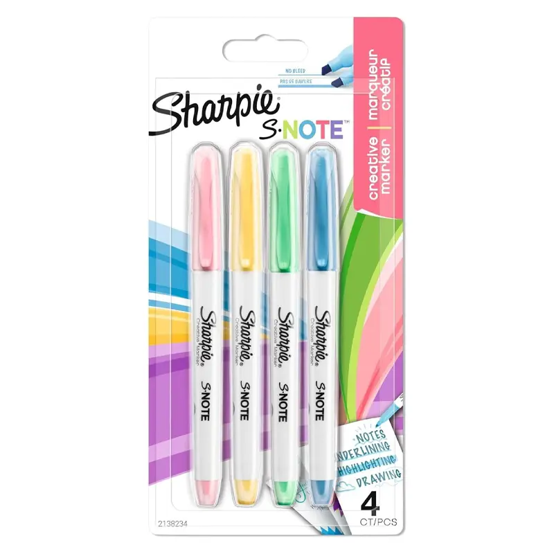 Sharpie 2138234 Snote Çok işlevli Fosforlu Kalem Kesik Uç 4 Renk
