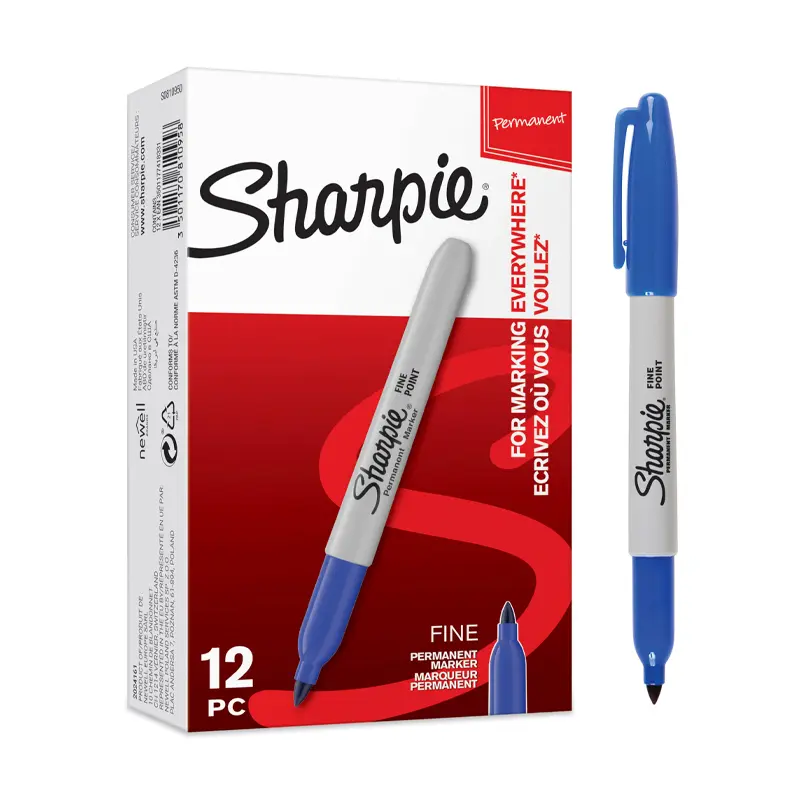 Sharpie S0810950 Fine Permanent Markör Yuvarlak Uç Mavi 12 Li Kutu