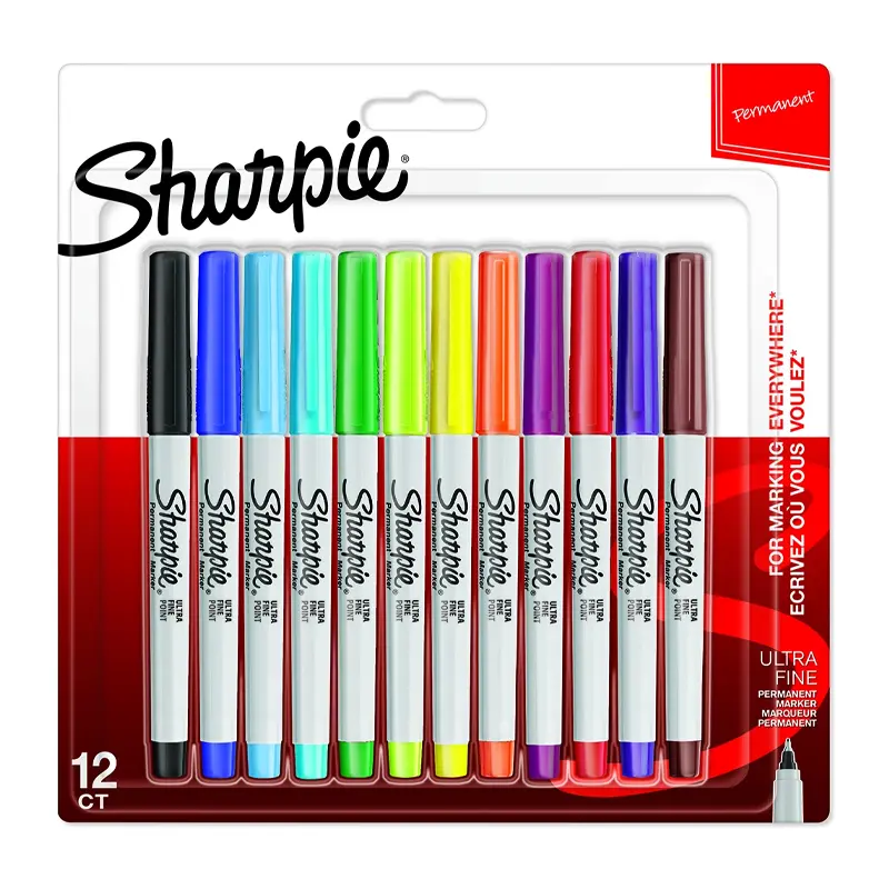 Sharpie 2065408 Permanent Ultra Fine Markör Karışık 12 Renk